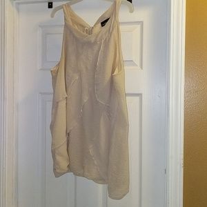 Ruffled front sleeveless blouse